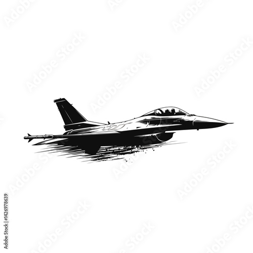 Jet Fighter Flying at High Speed