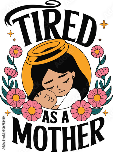 Celebrate Mother's Day with this stylish and heartwarming T-shirt design featuring elegant typography and floral elements.