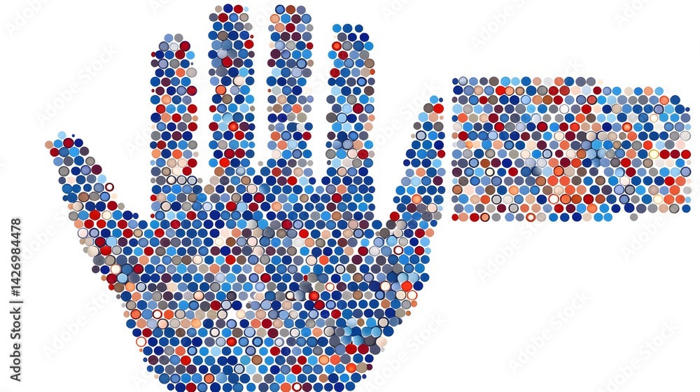 Pound Coin Payment Hand Mosaic: Round Dots Variation for Financial Concepts Pound Coin Payment Hand Mosaic: Round Dots Variation for Financial Concepts