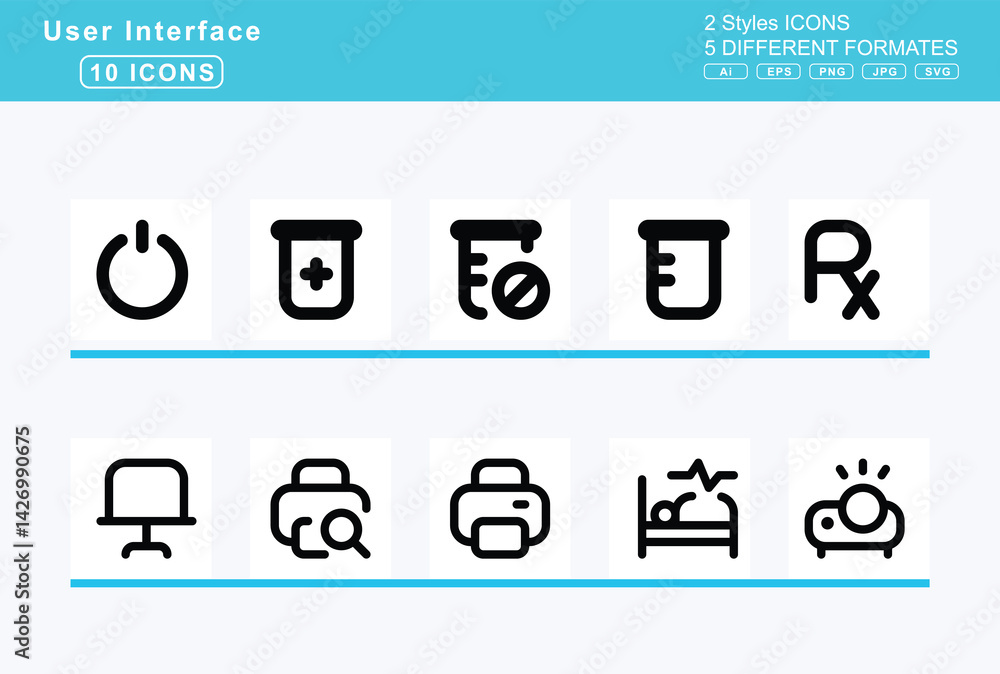 Set of 5 rounded user interface icons,portal, exit, portrait, pot, pound, power Set of 5 rounded user interface icons,portal, exit, portrait, pot, pound, power