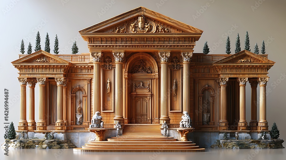 Obraz premium Iconic wooden town hall architecture shot high resolution picture