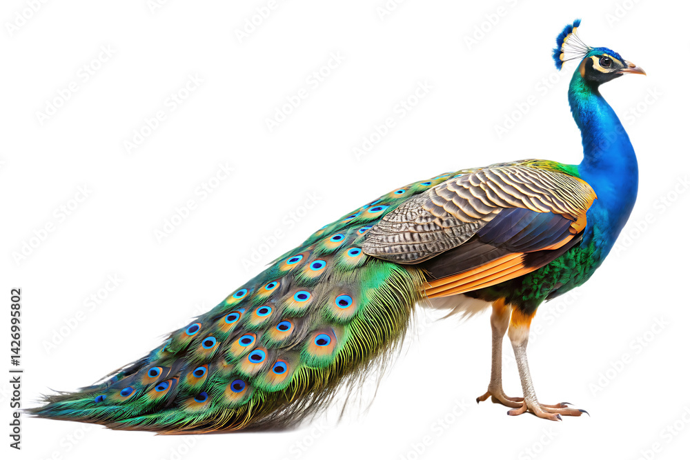 Fototapeta premium peacock isolated on white background isolated on white background PNG. GENERATIVE AI