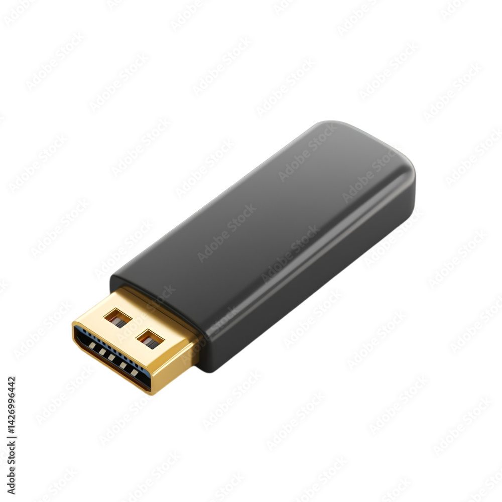 USB-C to DisplayPort Adapter Gold Connector Black Housing USB-C to DisplayPort Adapter Gold Connector Black Housing
