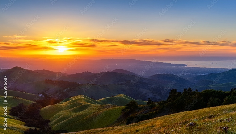 Fototapeta premium mount diablo sunset