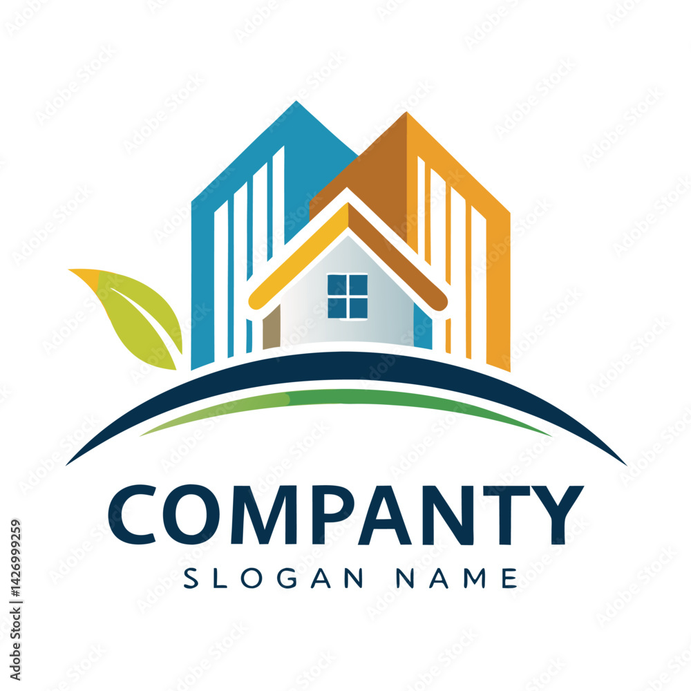 Obraz premium Eco-Friendly Real Estate Company Logo