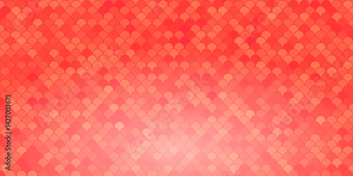 Vector snake pattern. Red dragon scale. Fish texture. Red skin background of reptile mermaid lizard. Oriental monster skin print.
