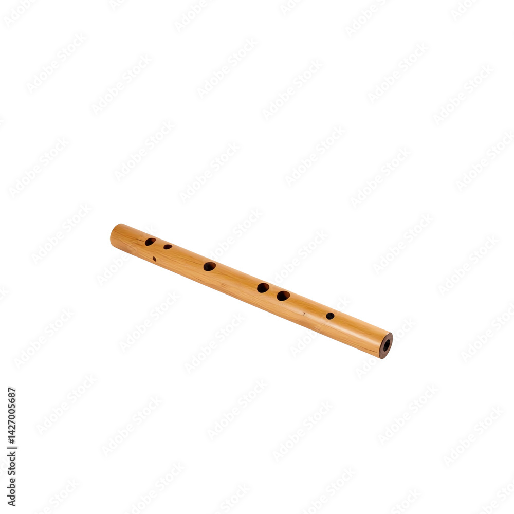 Traditional wooden flute instrument isolated. Traditional wooden flute instrument isolated.