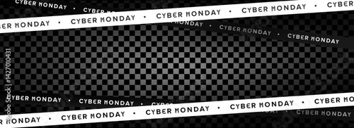 Cyber Monday Sale Banner with Diagonal Strips and Checkered Background, Perfect for Digital Promotions, Web Ads, and Online Discount Campaigns. Modern Monochrome Style. Vector Illustration.