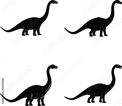 Brachiosaurus Silhouette vector