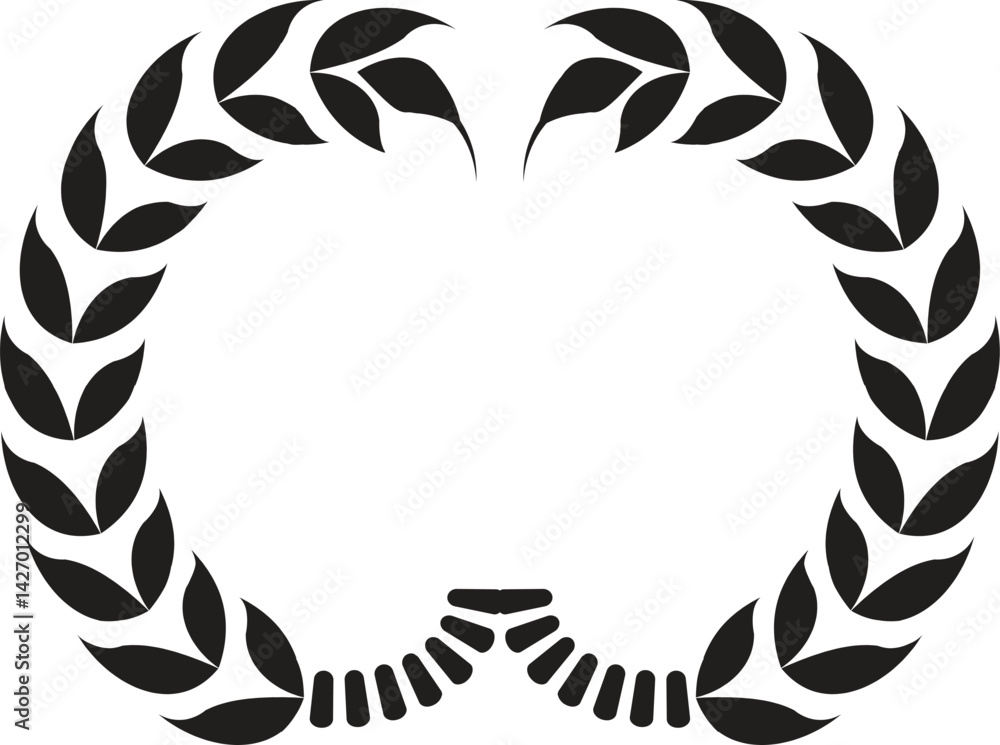 Obraz premium Set of wreaths and branches with leaves. Hand drawing laurel wreaths and branches collection. Laurels wreaths, swirls, twigs and flower ornaments. Herbs, love laurel wreaths 