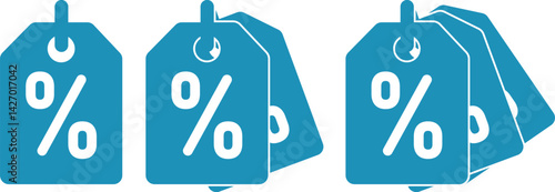 tags with percentage discount, set of price tags and financial tags