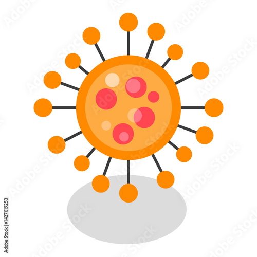 3D Isometric Flat Vector Set of Viruses And Microbes, Bacterial Infection Microorganisms. Item 11