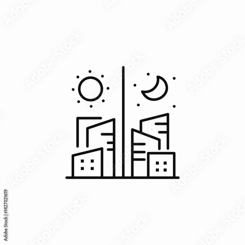 city skyline icon sign vector
