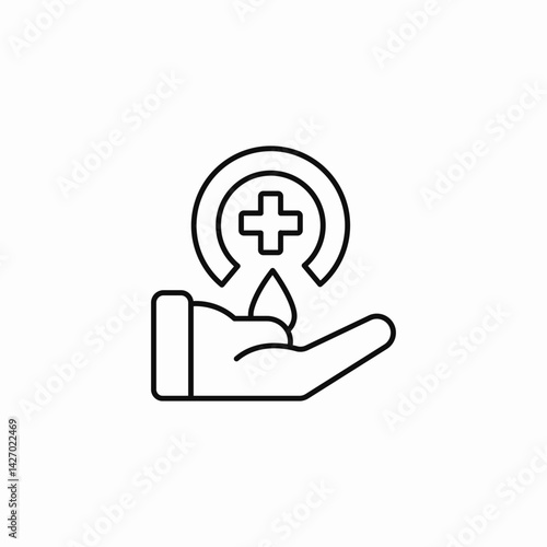 donation hand icon sign vector