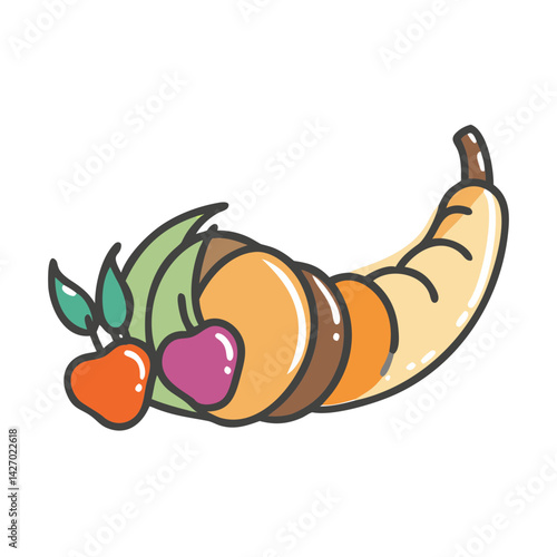 cornucopia horn of plenty icon, cornucopia horn of plenty vector illustration-simple illustration of cornucopia horn of plenty, perfect for cornucopia horn of plenty logos and icons