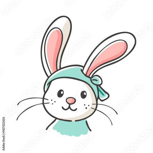bunny in a bonnet icon, bunny in a bonnet vector illustration-simple illustration of bunny in a bonnet, perfect for bunny in a bonnet logos and icons