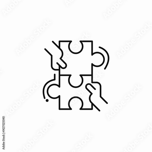 puzzle pieces icon sign vector