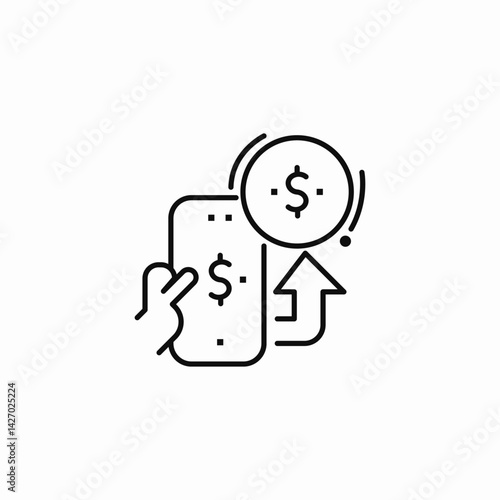 rising profits icon sign vector