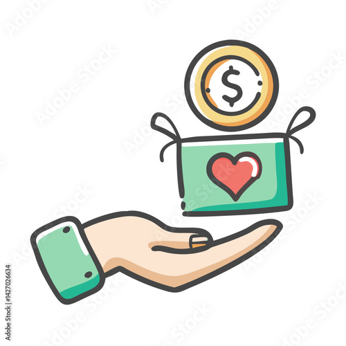 charity handout icon, charity handout vector illustration-simple illustration of charity handout, perfect for charity handout logos and icons