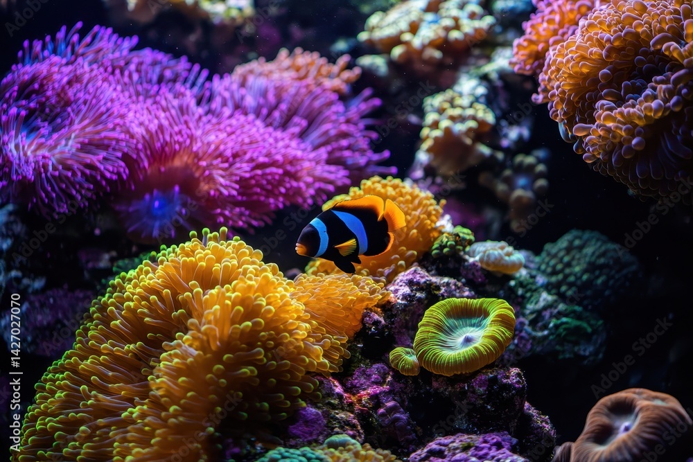 Vibrant coral reef ecosystem Vibrant coral reef ecosystem