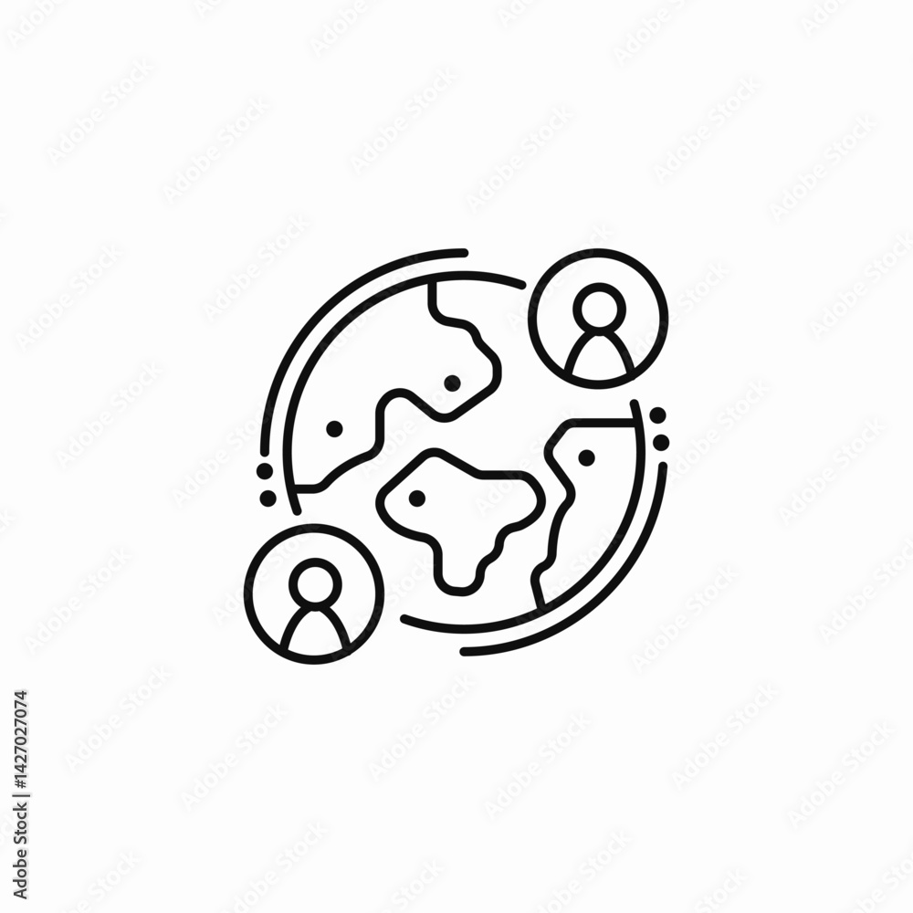 world connection icon sign vector world connection icon sign vector