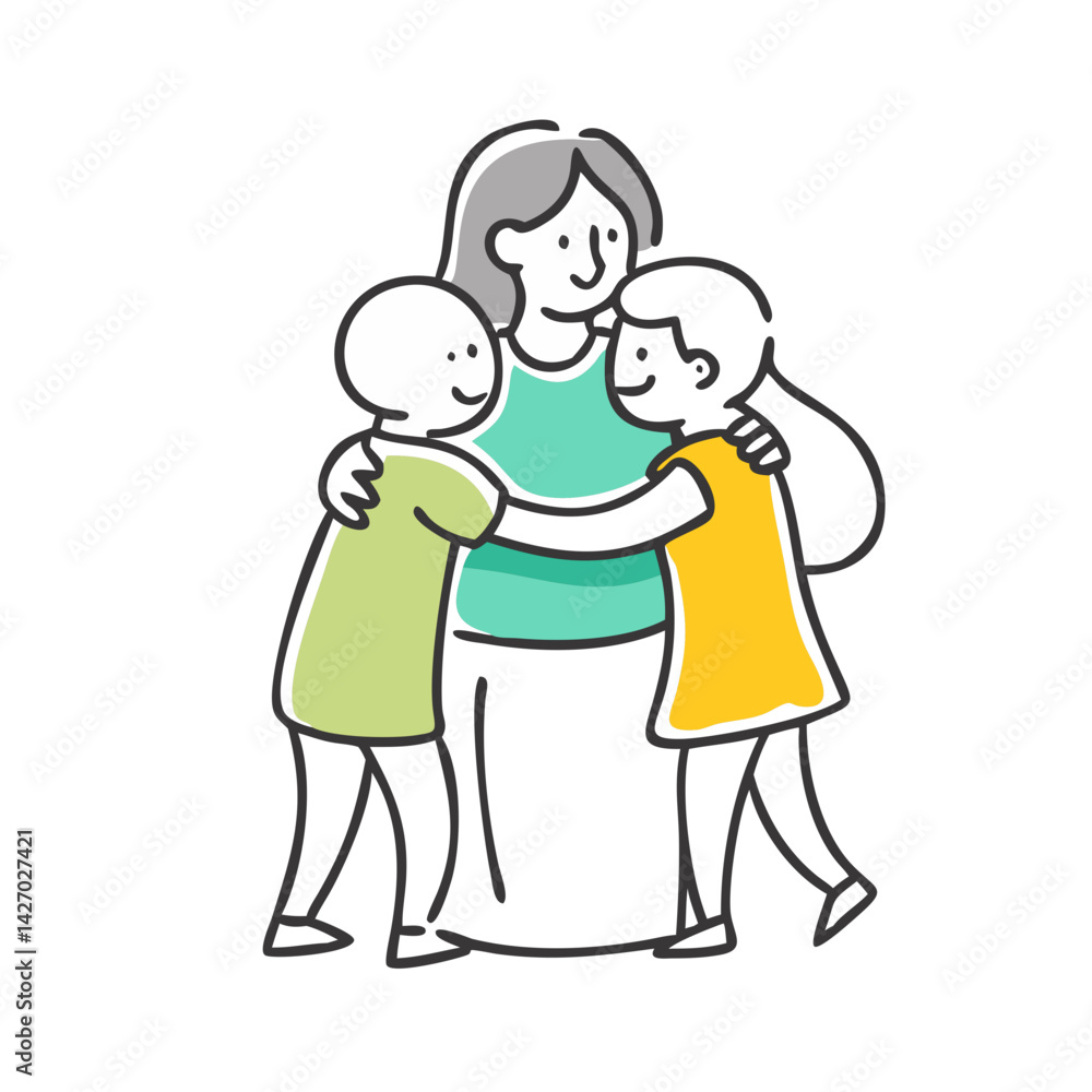 children hugging mom icon, children hugging mom vector illustration-simple illustration of children hugging mom, perfect for children hugging mom logos and icons children hugging mom icon, children hugging mom vector illustration-simple illustration of children hugging mom, perfect for children hugging mom logos and icons
