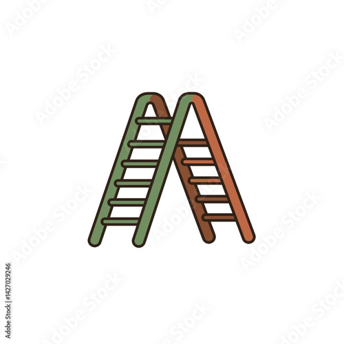 Colorful A-Frame Ladders in Minimalist Style  