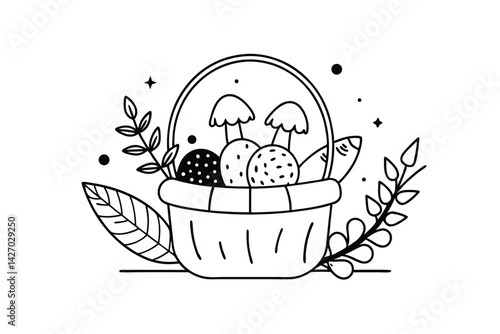 easter basket with eggs