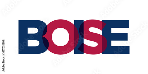 Boise, Idaho, USA typography slogan design. America logo with graphic city lettering for print and web.