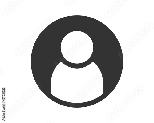 Simple user icon. Vector image for web profiles, social media, and default avatars. Clean and modern design. Represents identity, connection, and accessibility.