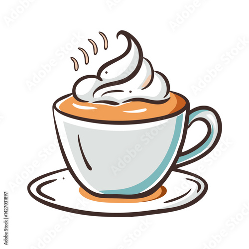 coffee with whipped cream icon, coffee with whipped cream vector illustration-simple illustration of coffee with whipped cream, perfect for coffee with whipped cream logos and icons