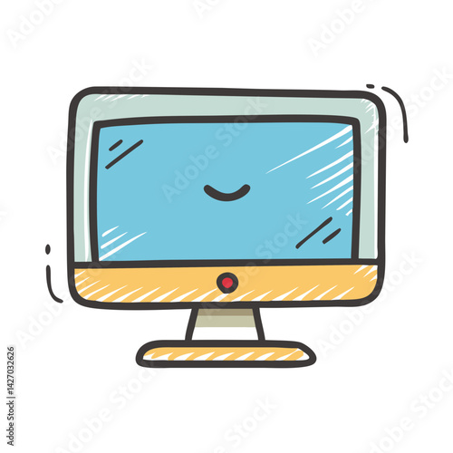computer monitor icon, computer monitor vector illustration-simple illustration of computer monitor, perfect for computer monitor logos and icons