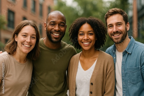 Wallpaper Mural Diverse group smiling outdoors. Torontodigital.ca