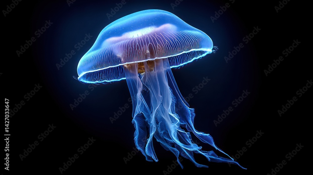 Bioluminescent jellyfish in dark (1) Bioluminescent jellyfish in dark (1)