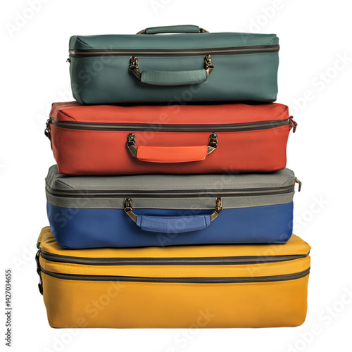 Stacked Colorful Suitcases Travel Bags Luggage Adventure Journey