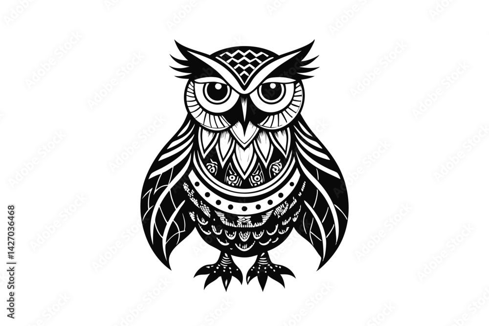 Fototapeta premium owl on white background