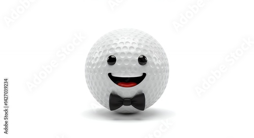 Golf ball emoji happy expression illustration