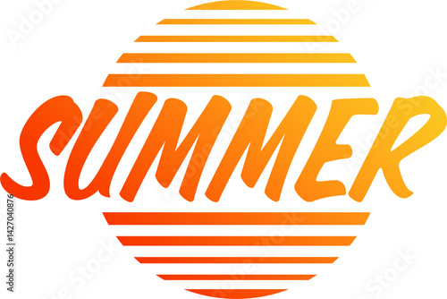 Summer Logo typography font PNG for social media and e commerce masked transparent background