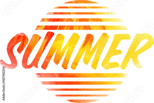 Summer Logo typography font PNG for social media and e commerce masked transparent background
