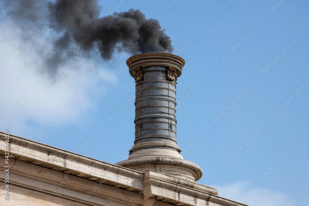 Black smoke emanating from vatican chimney signals unsuccessful papal election