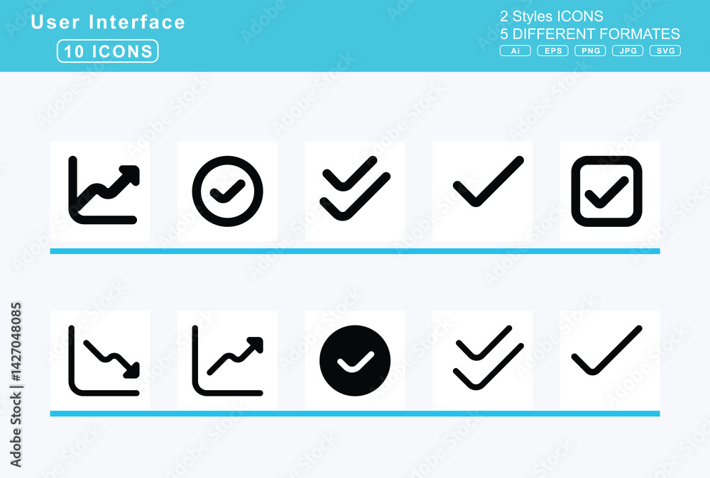 Set of 5 solid user interface icons,chart, tree, map, user, waterfall, chat, arrow, down, grow Set of 5 solid user interface icons,chart, tree, map, user, waterfall, chat, arrow, down, grow