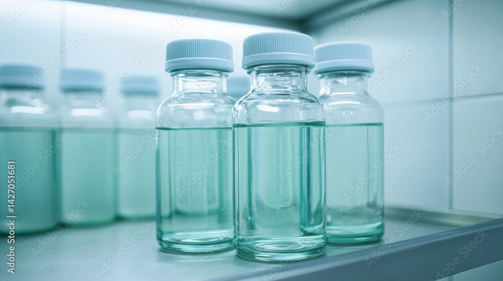 Laboratory equipment chaos glass bottles in scientific workspace modern lab high-quality viewpoint Laboratory equipment chaos glass bottles in scientific workspace modern lab high-quality viewpoint