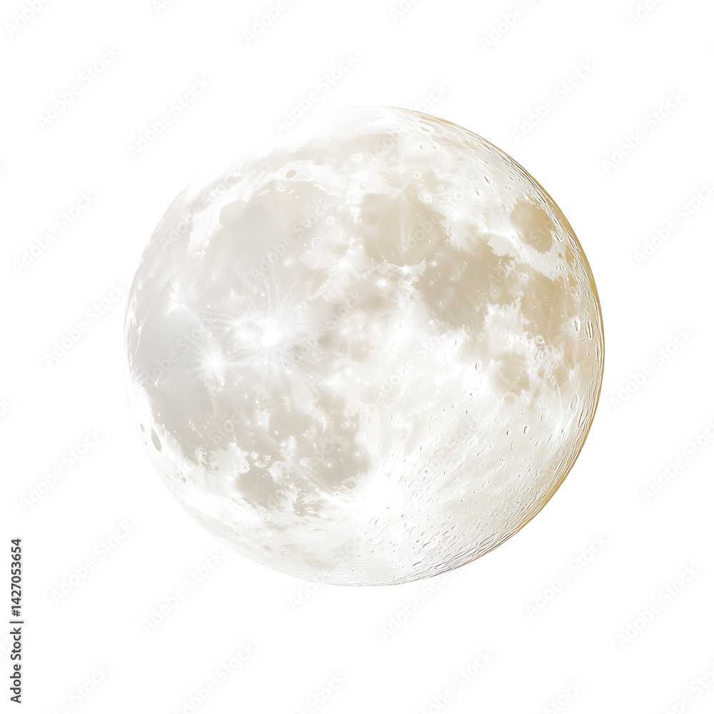 Full Moon Illuminates Night Sky with Soft Glow and Detailed Craters Visible Full Moon Illuminates Night Sky with Soft Glow and Detailed Craters Visible