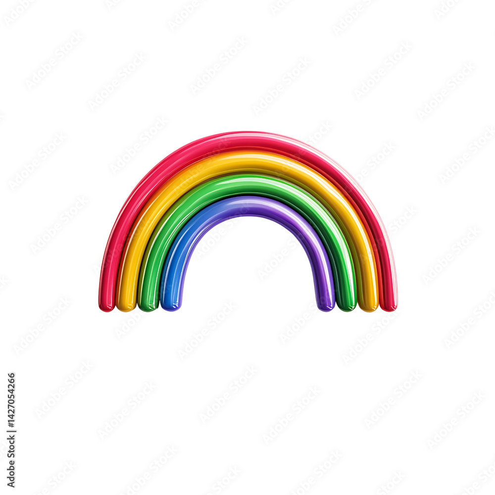 Fototapeta premium Vibrant and Colorful Rainbow Arch with Bright Gradient Spectrum on Background