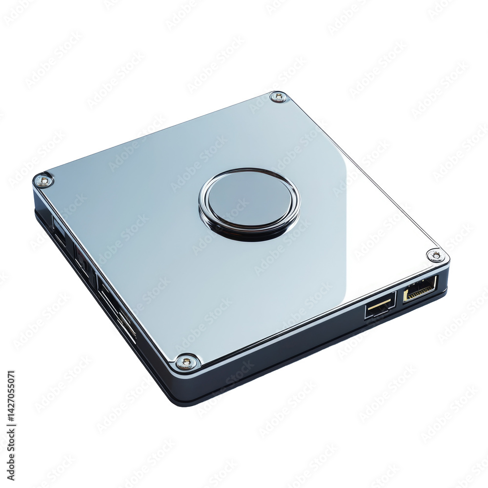Portable External Hard Drive Back Standard isolated on a transparent background Portable External Hard Drive Back Standard isolated on a transparent background