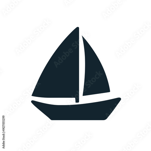 silhouette of a sailboat sailing against the wind  