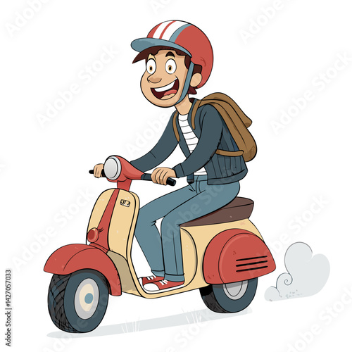 girl riding a scooter
