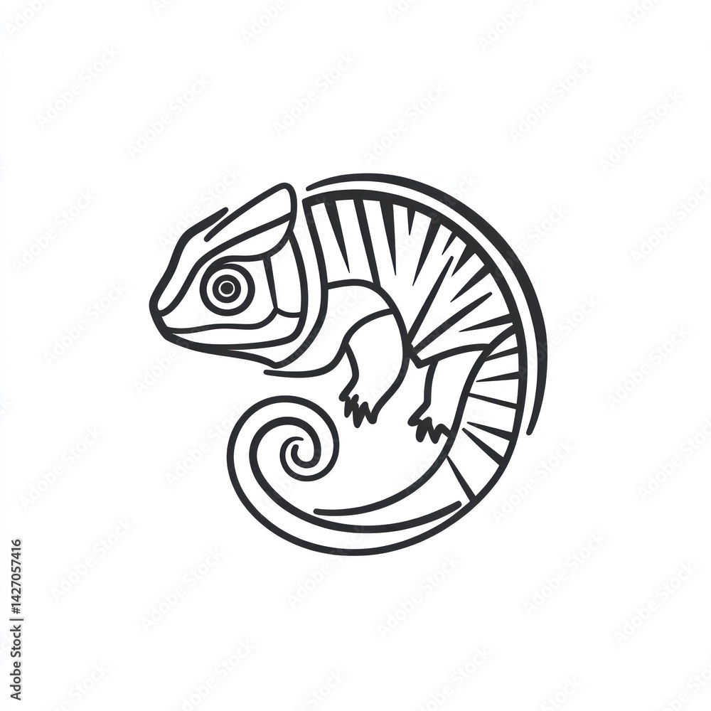 Chameleon Line Art Chameleon Line Art