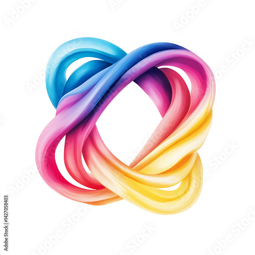Colorful Flowing Abstract Design with Curved Lines and Smooth Gradients