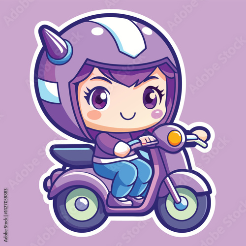 Cute girl on a scooter